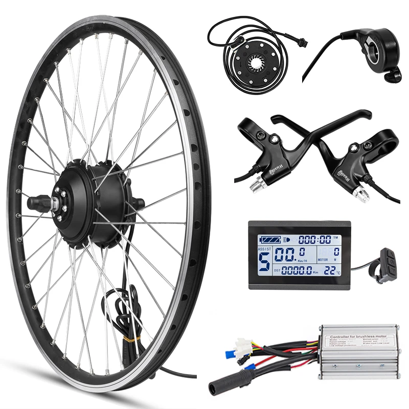 Achter Motor Wiel 36V 500W Ebike Kit Elektrische Fiets Wiel Conversion Kit Lcd Elektrische Fiets Wiel kit Voor 20/26Inch 700cc|Elektrische Fiets motor| - AliExpress