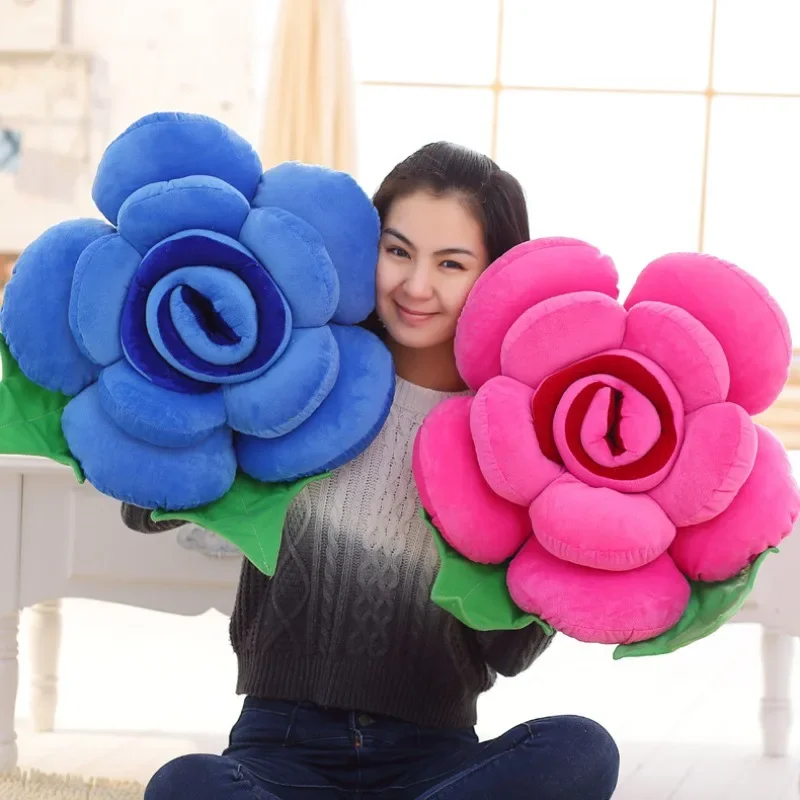 Large Rose Shaped Sofa Cushion Plush Toy Car Interior Decor Wedding Party Supply Flower Home Decor Soft Touch Pillow