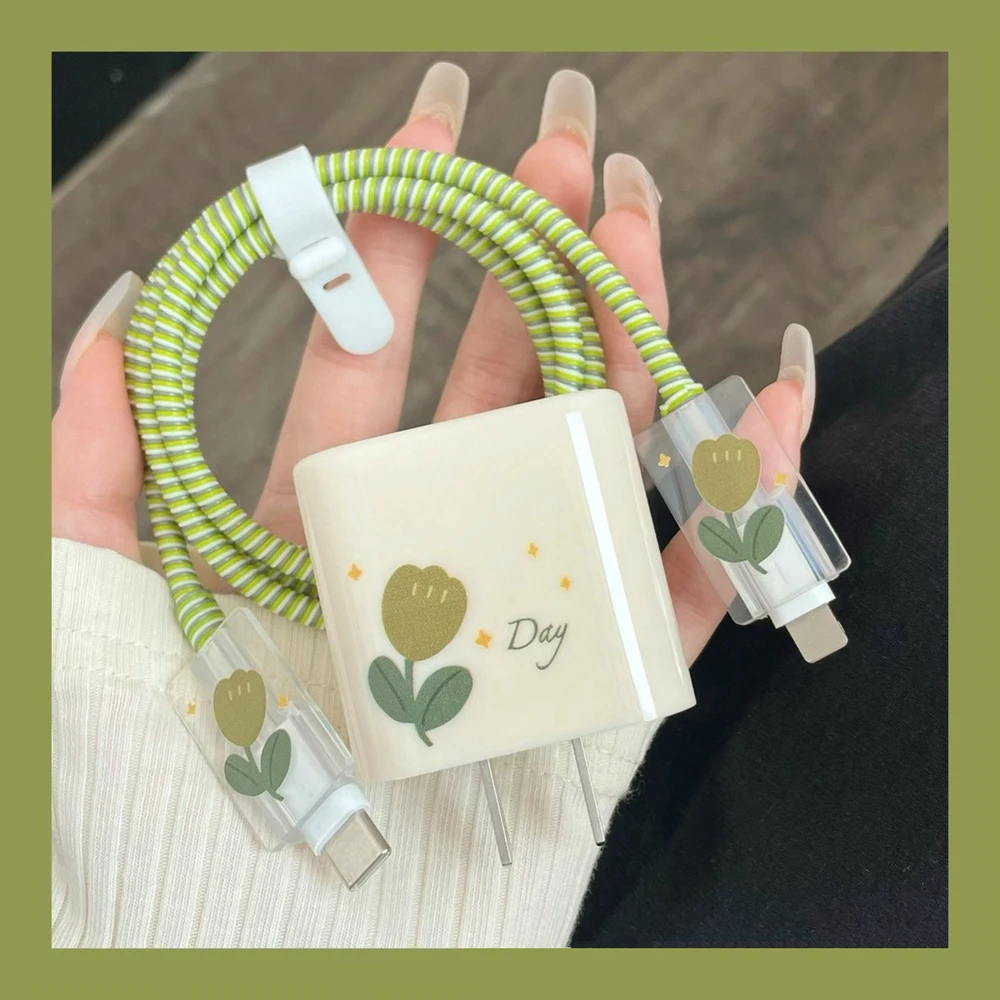 Cute Cable Protector Charger Type C For iPhone 16 15 14 13 12 Pro Max 18W 20W Type C Data Cable Management Cord Winder Kit cable protector,cable wire protector,charger protector,charger protective case,phone adapter protector,cable organizer,cable management bracket