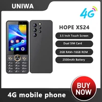 UNIWA HOPE XS24 3.5 Inch Touch Screen Keypad Phone Android 8.1 Dual SIM Quad Core 2GB+16GB 2500mAh 4G Cellphone Whatsapp