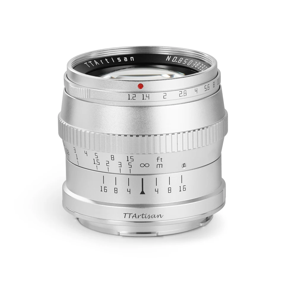 TTArtisan APS-C 50mm F1.2 대구경 인물 사진 렌즈 A6000 A6500 A7 A9 A7RIII 후지 X-T4 캐논 M5 니콘 Z5용