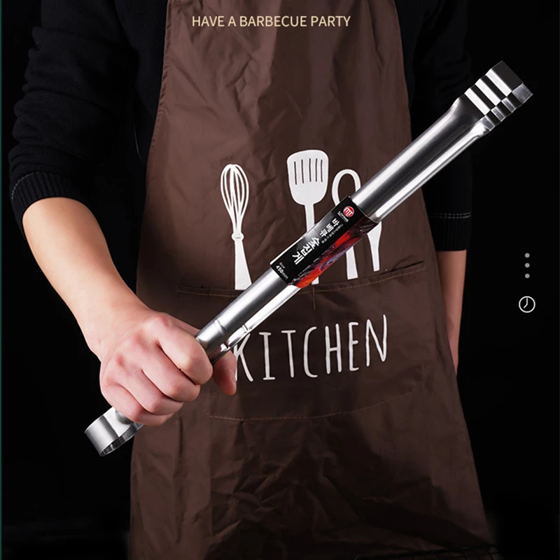 Kitchen Super Long Handle BBQ Steak Tongs Cake Clip Stainless Steel Food Clamp Handy Practical Gadget Cooking Accessories food tongs