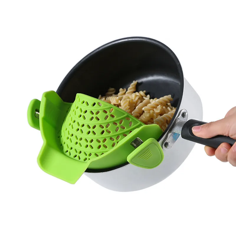 Passoire à pince en silicone pour casseroles, degré de chaleur, passoire à  pâtes, lavage des fruits et légumes, outils de cuisine - AliExpress