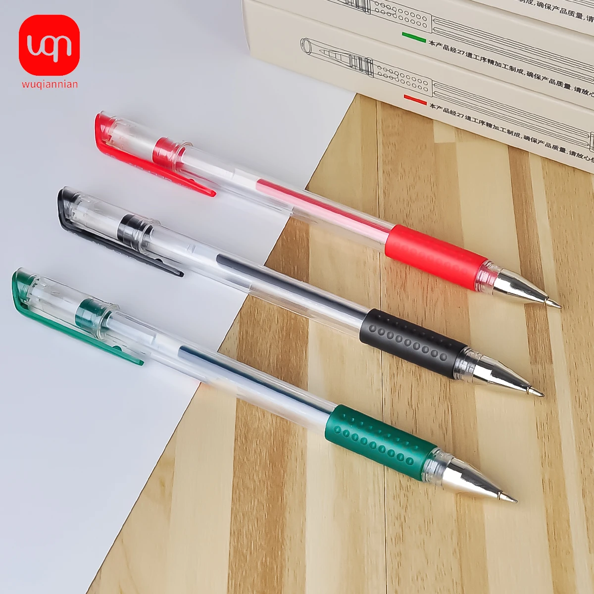 3/6/12pcs simple gel pen set 0.5mm  black, blue and red, and ink lasting smooth writing ideal for school and office stationery 3