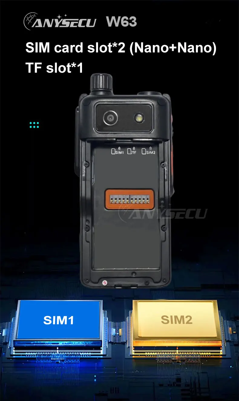 W63 IP68 Waterproof 4G Network Radio Android 9.0 NFC GPS POC Walkie Talkie Work