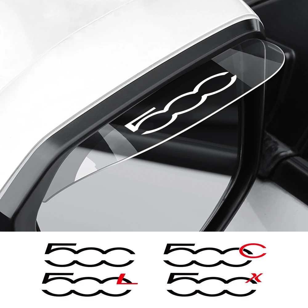 Rearview Mirror Rain Shield Rearview Mirror Rain Eyebrow Rearview Mirror Rain Guard 2PCS Car Rearview Mirror Rain Rainproof Eyebrow Shield Cover Sticker For Fiat 500 500C 2012 500X 500L Abarth 695 Car Accessories
