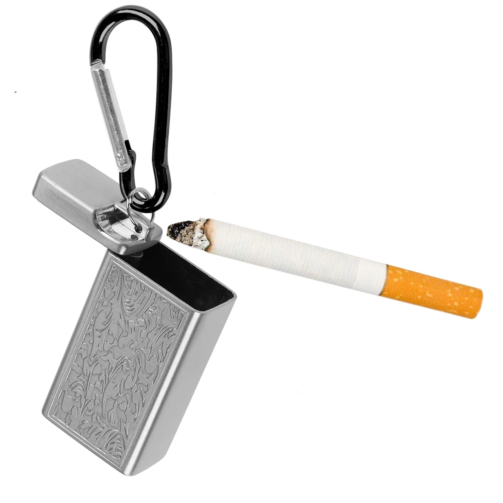 Mini Portable Ashtray Cigarette Keychain Outdoor Pocket Smoking Ash Tray With Lid Key Chain for Travelling Ashtray
