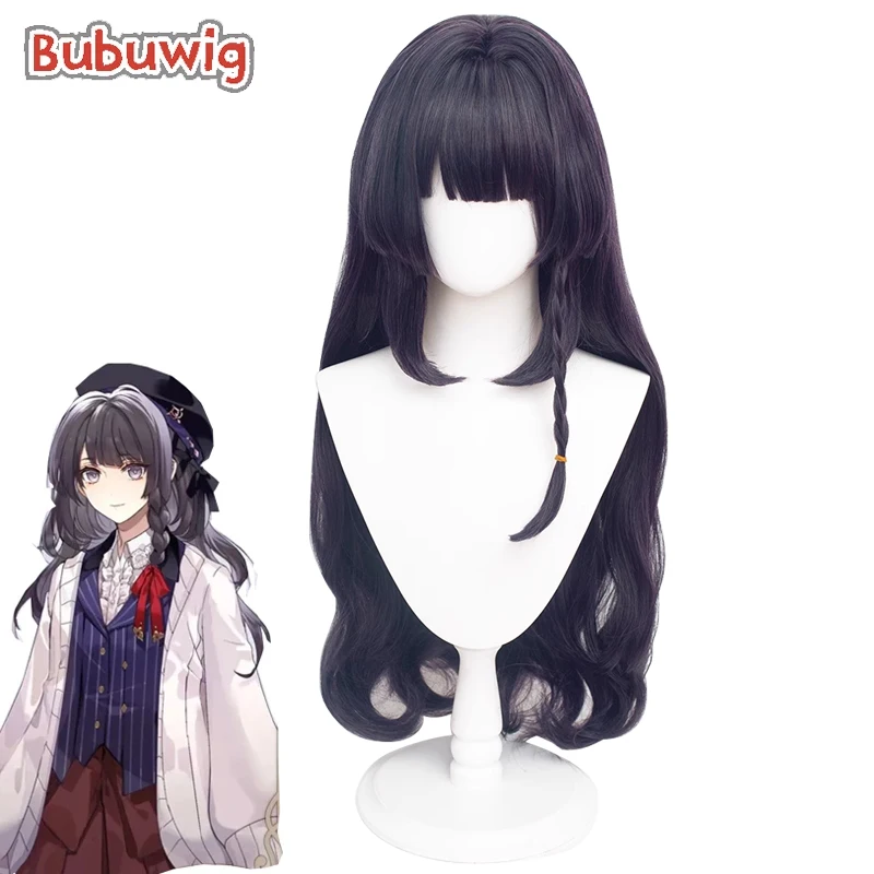 

Bubuwig Synthetic Hair Heroine Cosplay Wigs For All Time Heroine 80cm Women Long Wavy Dark Purple Halloween Wig Heat Resistant