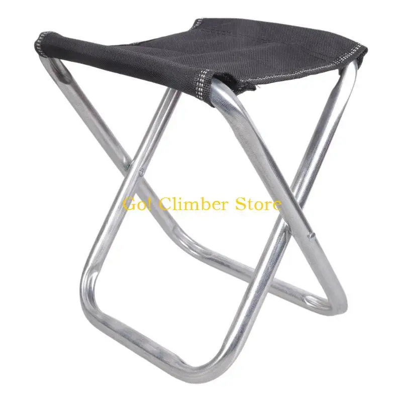 Tabouret de camping Q84C mini pliable aluminium, petit siège pliant léger pour pêche et activités extérieures