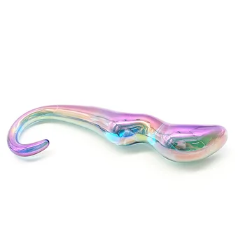 RAINBOW TEARDROP GLASS DILDO 1