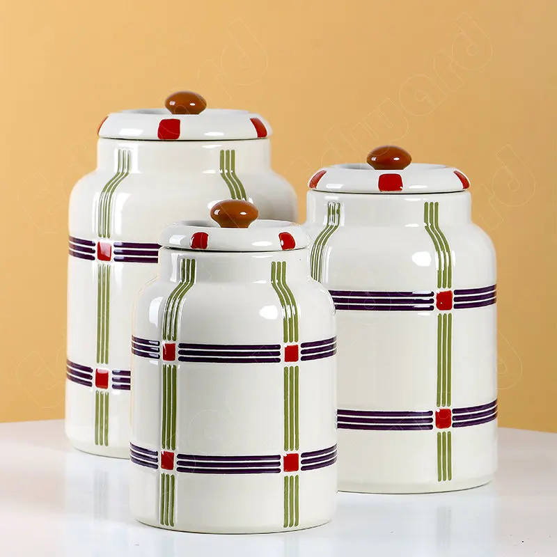 EuropeanStyleCeramicJarOriginalityCeramicGlassJarsandLids