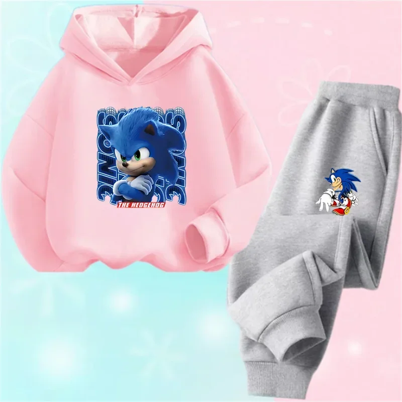 thumbnail image 1 of Ropa de bebé, ropa de abrigo para niño de 2 a 12 años, conjunto de sudadera con capucha, sudadera Sonic 2024 de primavera para niños, ropa para niña, madre e hijo, 1 of 4
