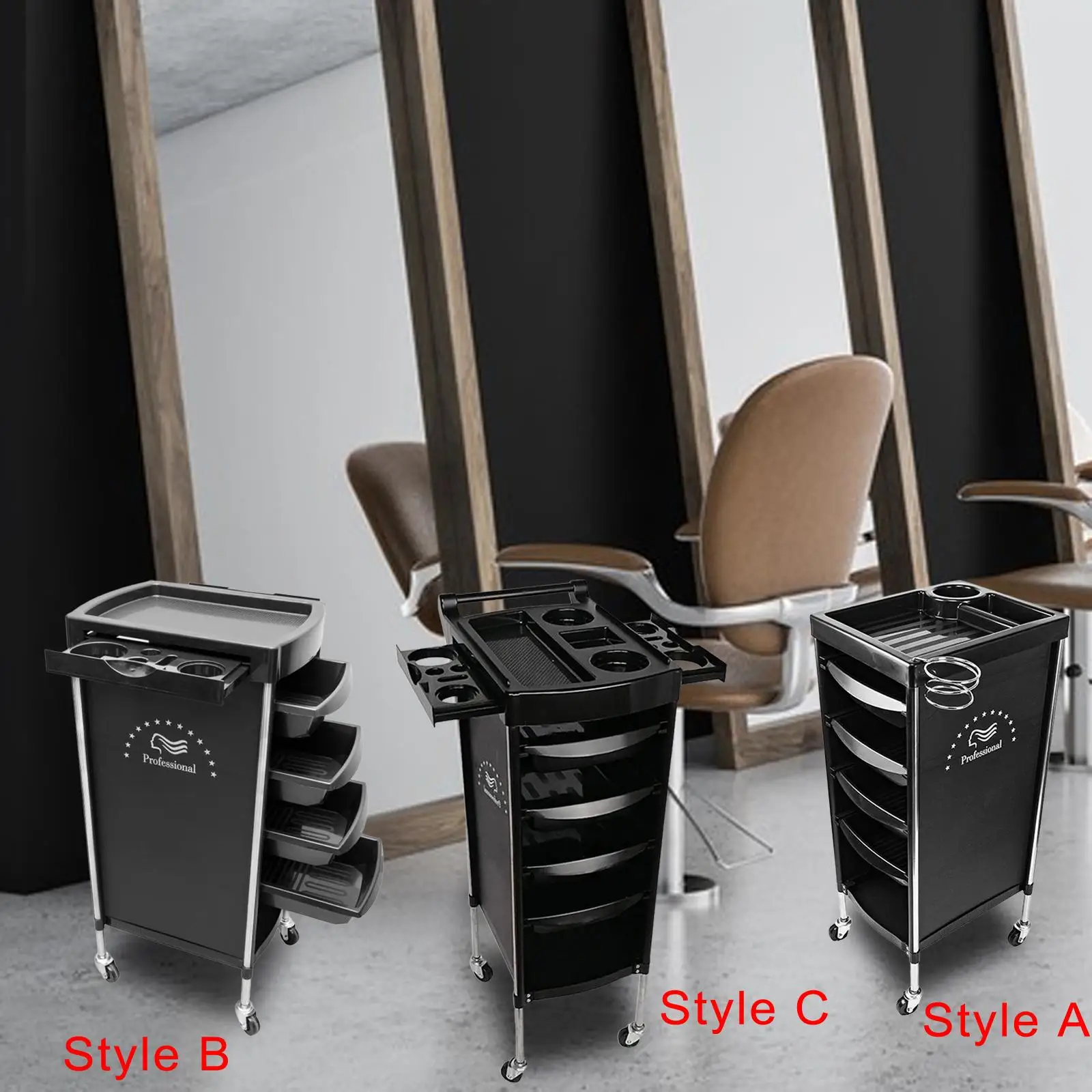 Portable Rolling Cart for Stylists and Hairdressers - Convenient Storage Solution