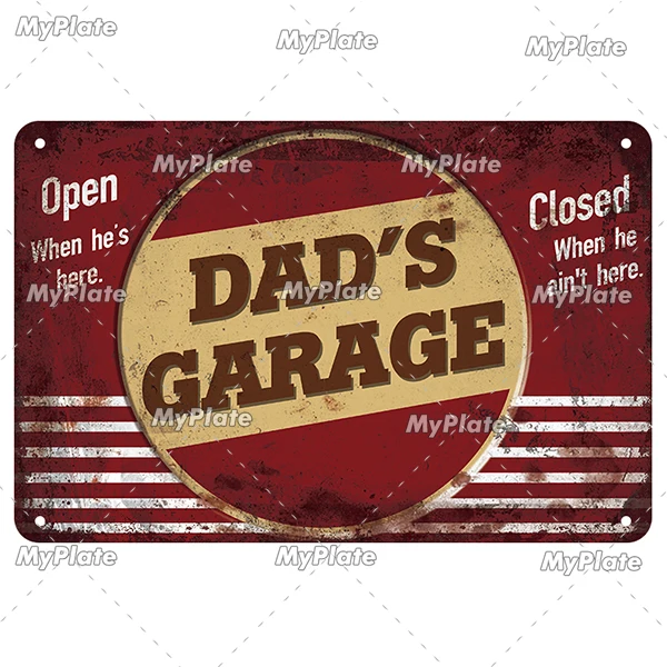 Targa in metallo con scritta Hot Rod Garage, stile vintage, decorazione da parete, per cucina, casa, garage, 40,6 x 30,5 cm