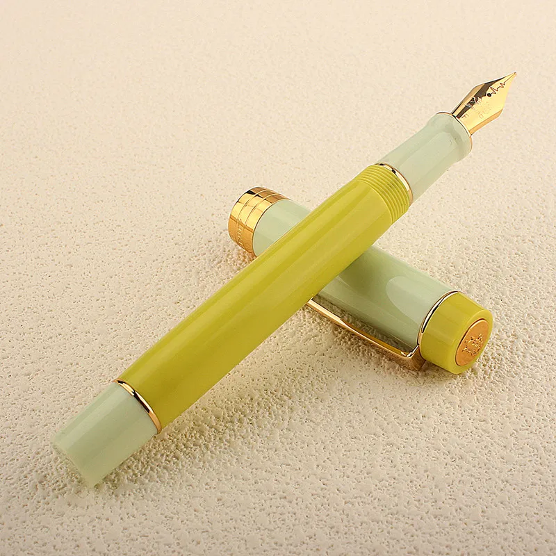 JINHAO 100 만년필 그린 라임 컬러 송진 럭셔리 펜, M/F/EF 펜촉, 사무실 학용품 문구 선물