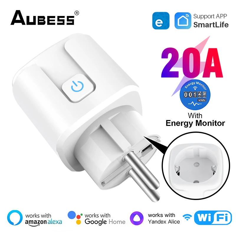 Vesync Tuya eWelink WiFi Smart Socket 20A EU Smart Plug Outlet With Power  Monitoring Smart Home Support Alexa  Google Home