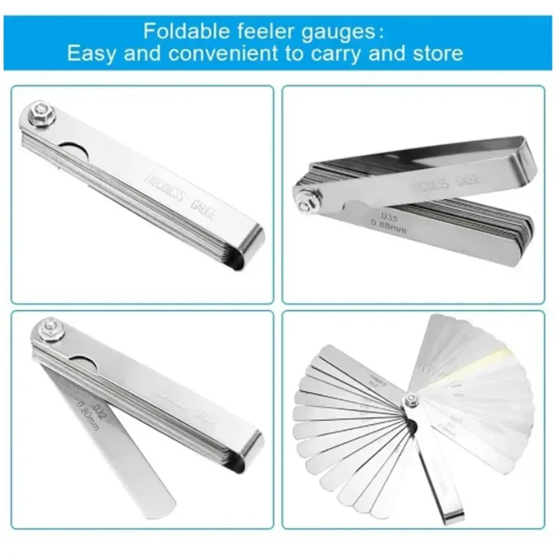 89A32 Feeler Gauge Portable Durable Various Specifications Arc Stainless Steel Feeler Gauge Gap Rangefinder 1pc feeler gauge