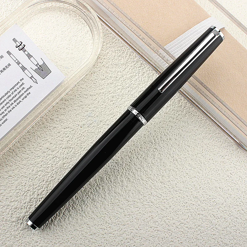Jinhao 85 Silver Clip Metal Fountain Pen 0.5mm Nib Steel Ink Pens for Gift Office Supplies School Supplies Acrylic Gift Box 2