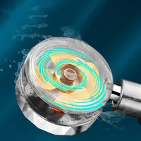 Water Saving Shower Head High Preassure Turbo Propeller Flow Showerhead with Fan Built-in Filter Rainfall Bathroom Accessories 2