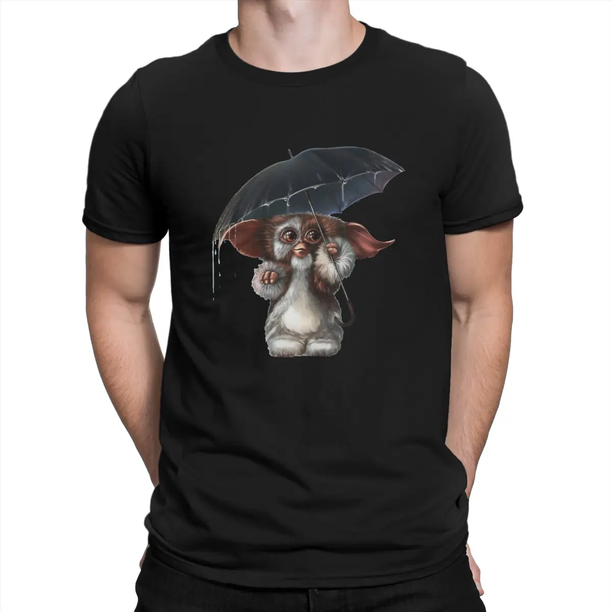 Gremlin-s Kawaii Mogwai Rain T Shirt Grunge Men Polyester Tees Summer Clothing Harajuku O-Neck TShirt