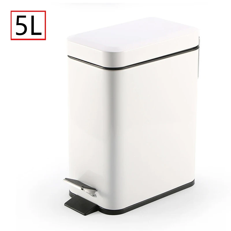 Stainless Steel Step Trash 5L Rubbish Bin For Kitchen And Bathroom Silent Trash Can Home Waterproof Waste Bin