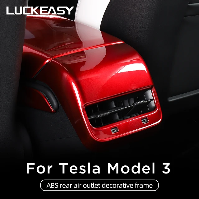 LUCKEASY Für Tesla modell 3 2017-2023 Hinten Armlehne Box ABS Dekorative  Form Innen Dekoration Auto Zubehör model3 2021 - AliExpress