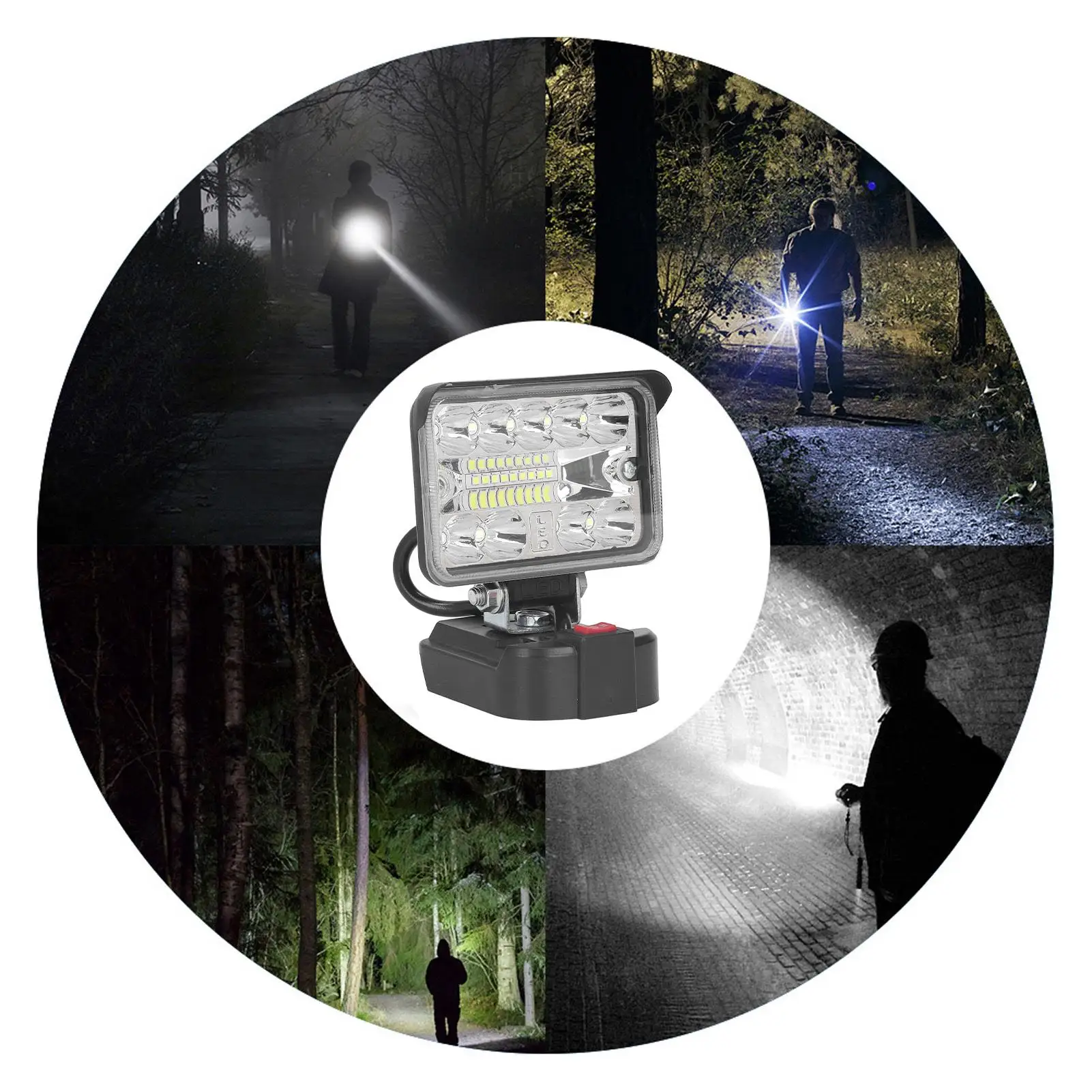 3in LED Work Light Cordless with Stand for Emergency for outdoor Lighting 54W 2800LM 6500K