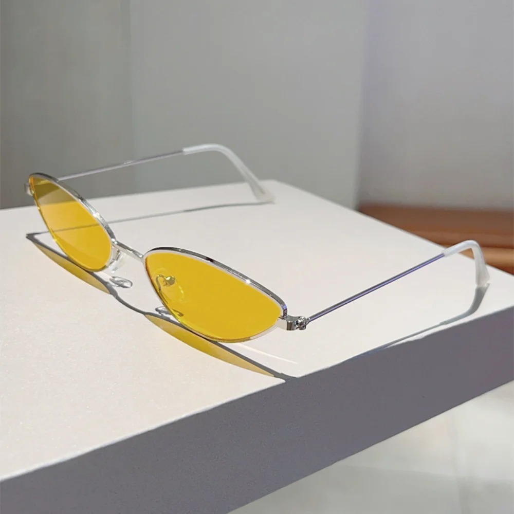 KLASSNUM Mode Kleine Cat Eye Sonnenbrille für Männer Frauen Retro Fahren Sonnenbrille Luxus Marke Metall Rahmen UV400 Shades Brillen – Detail 6