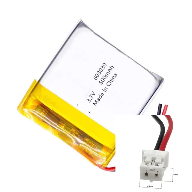 3.7V 500Mah 603030 Li-Ion Li-Polymer Li Battery 2.0 JST 2Pin For