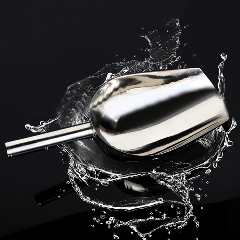 1 Pcs Stainless-Steel Ice Scoop Party Bar Coffee Shovel Candy Dry Goods Shovel Dry Food Flour Candy Bin Scoop Kitchen Gadget