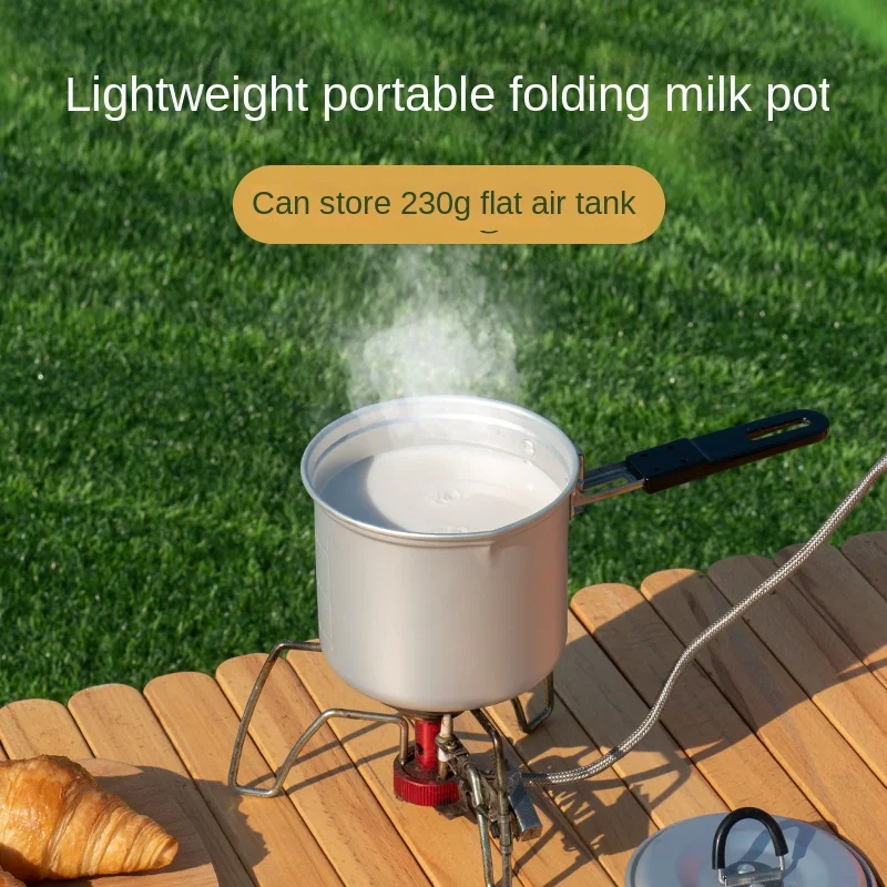 Outdoor Camping Milk Boiling Pan Portable Cookware Folding Storage Multifunctional Japanese an Aluminum Pot Camping fire mapl camping pot pan gripper handle bowl gripper outdoor cookware crockery for tourism tableware anti hot pot pan gripper