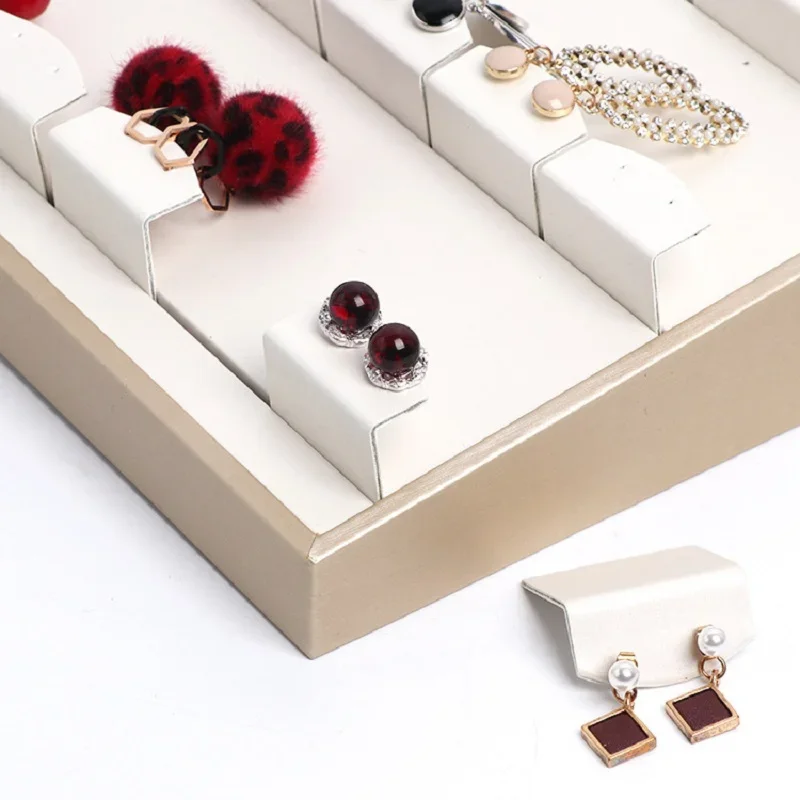 프리미엄 PU 가죽 수직 쥬얼리 디스플레이 랙 링, 귀걸이, 목걸이, 펜던트 스탠드, 쥬얼리 매장 카운터 쇼케이스용