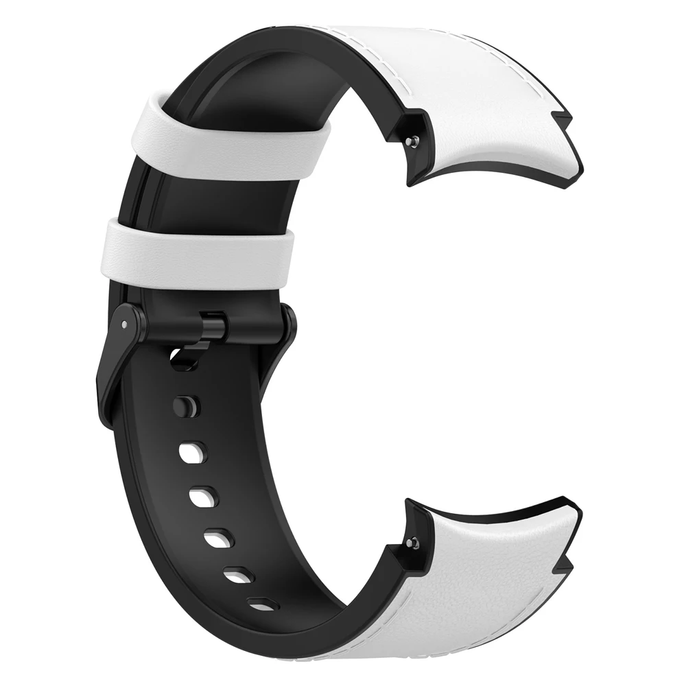 Premium Leather and Silicone Hybrid Watch Strap Bracelet