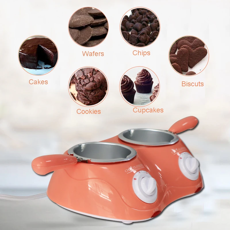 25W Electric Double Pot Chocolate Melting Furnace Two-speed
