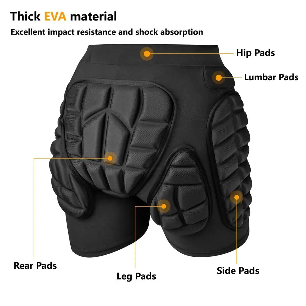 New Ski Shorts EVA Skate Hip Protector Snowboard Shorts Crotch Knee Elbow Pads Outdoor Sports Protective Gear