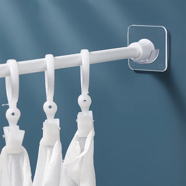 2Pcs Self Ragasztó, Lyukasztás Nélküli Háztartás Távcsövek Támogató Matrica Telescopic Rod Holder Crossbar Falhorogok Rögzítő Tartó - Image 2
