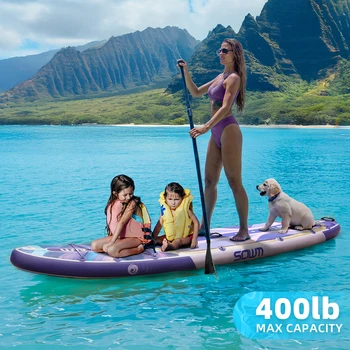 SOWM SUB Waterproof Inflatable Paddle Board 11''x34''x6''Adult Standing Style Aquatic  Yoga Fishing With Accessories SUP сапборд 2