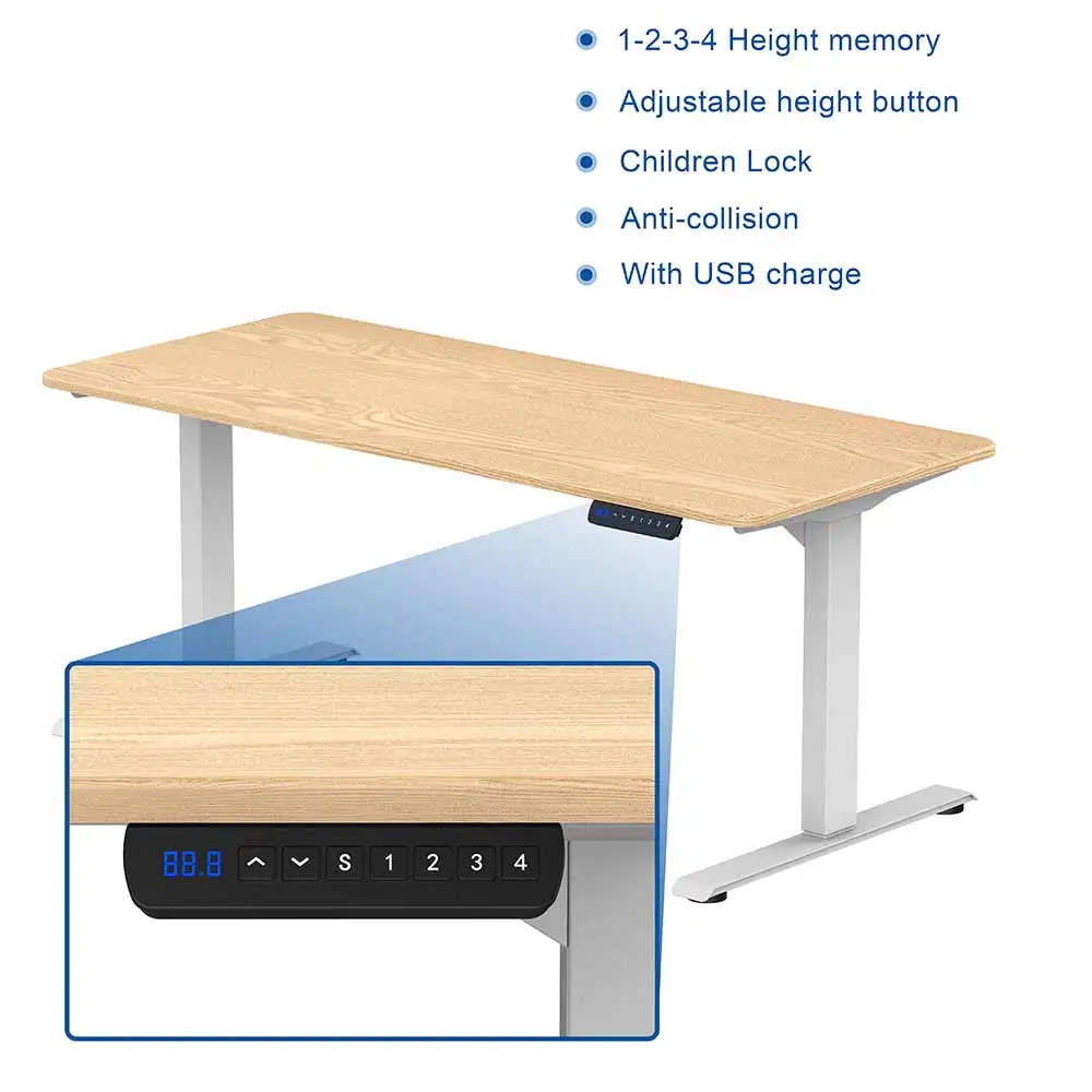 

Hot Office Furniture Automatic Computer Ergonomic Electric Table Extensible Adjustable Height Sit Stand Work Table Frame Desk