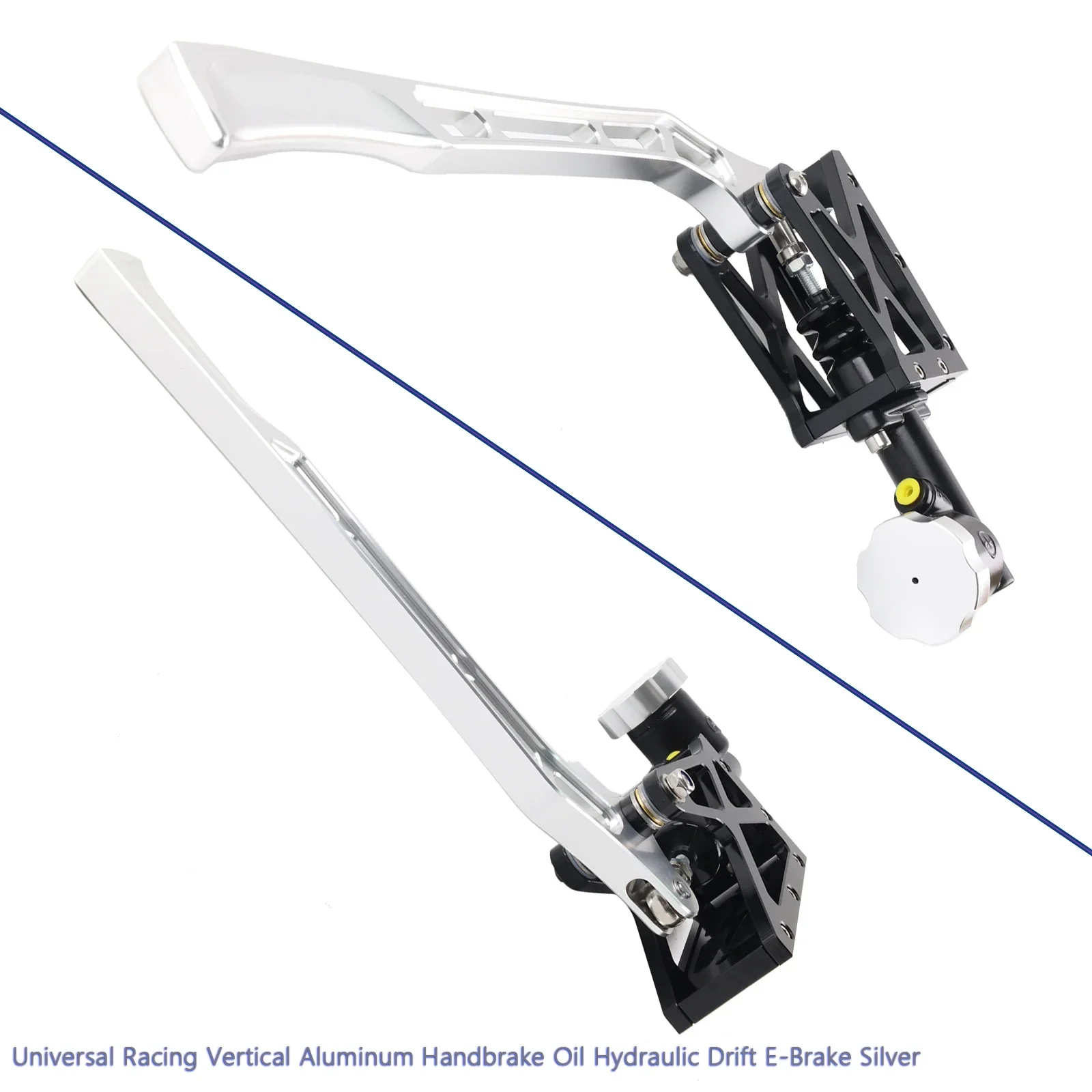 Silver Diy Modification Drift Vertical Hydraulic Handbrake Hydro Hand Brake Silver with Oil Tank Universal For BMW Nissan VW