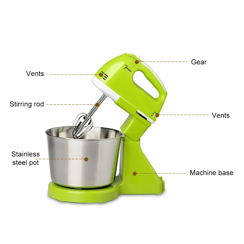 110V/220V Stand Food Mixers Kitchen Electric Food Blender Desktop Egg Whisk Cream Cake Dough Kneader Milk Frother Processor