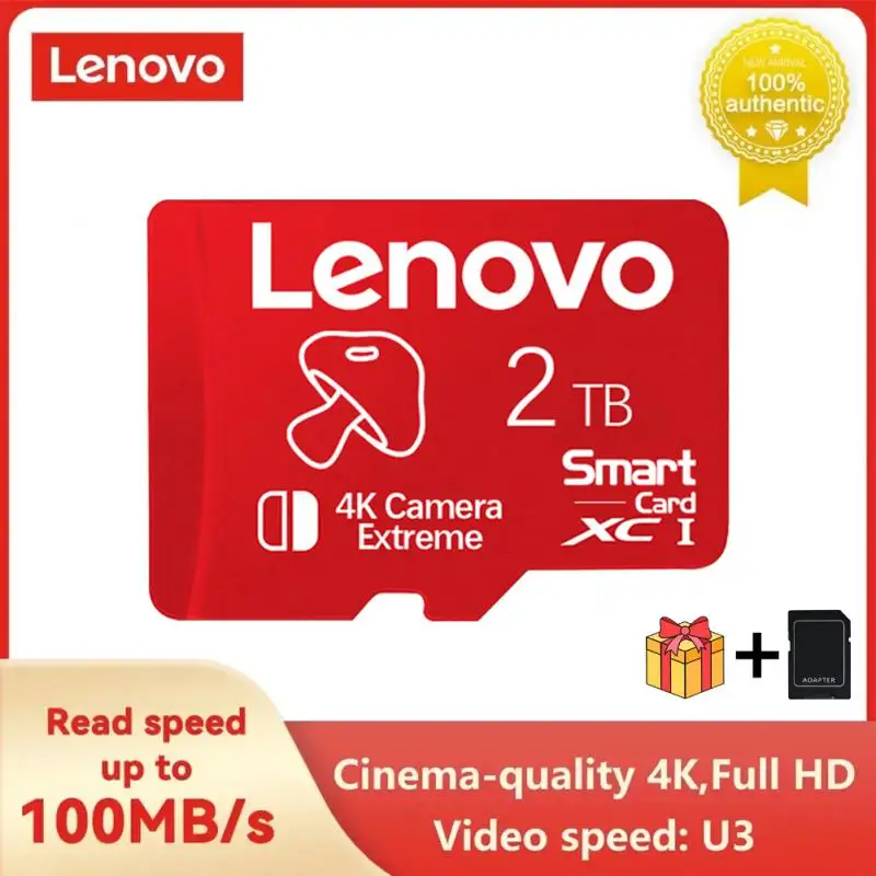 Lenovo Micro Tf Sd Card 2Tb 1Tb Class10 Smart Card 128/256/512Gb A1 U3 Memory Card 100 Mb/S V30 Flash Card Per Nintendo Switch