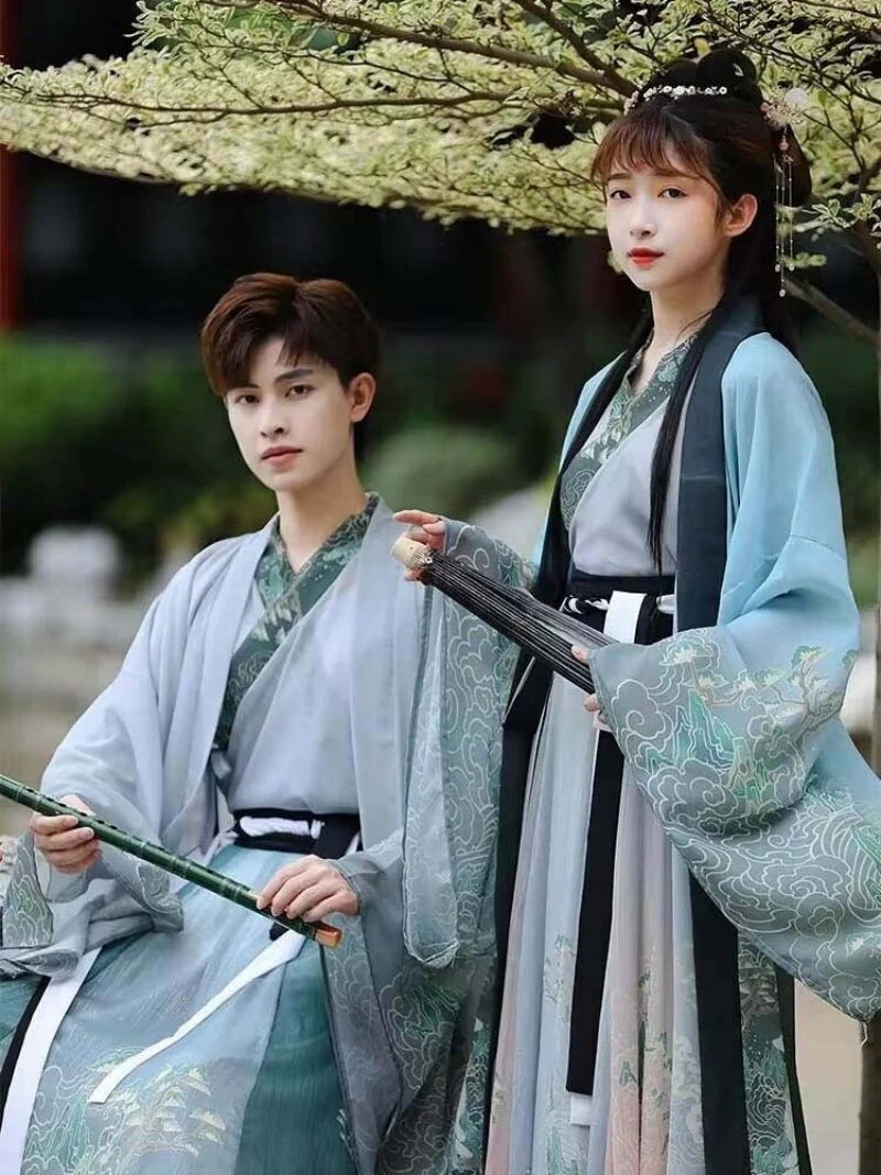 

Chinese Ancient Hanfu for Couples Vintage Hanfu Adult Carnival Cosplay Costumes 3Pcs Men Women Chinese Style Hanfu Outfits Suits