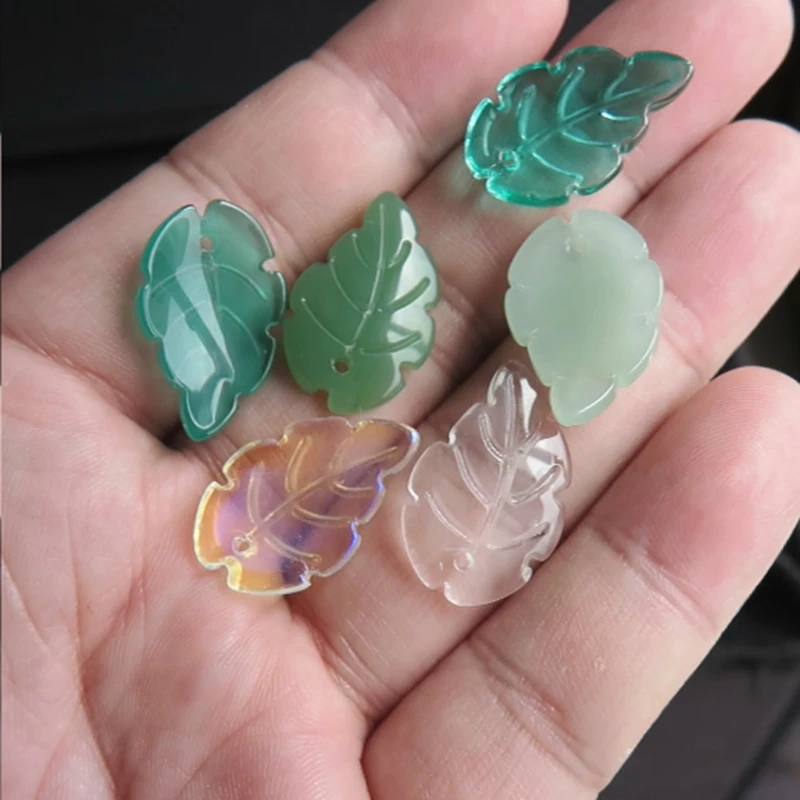 10pcs 23x15mm Leaf Shape Handmade Foil Lampwork Glass Loose Pendants Beads for Jewelry Making DIY Crafts Findings 50pcs lot holographic laser foil pouch resealable mylar plastic bags ziplock bags for jewelry display wrapping storage pouches