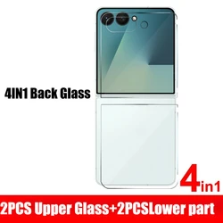 Hydrogel Film and Tempered Glass Screen Protector with Anti - Scratch Full Protection - Galaxy Z Flip5 (4in1 Back Glass)
