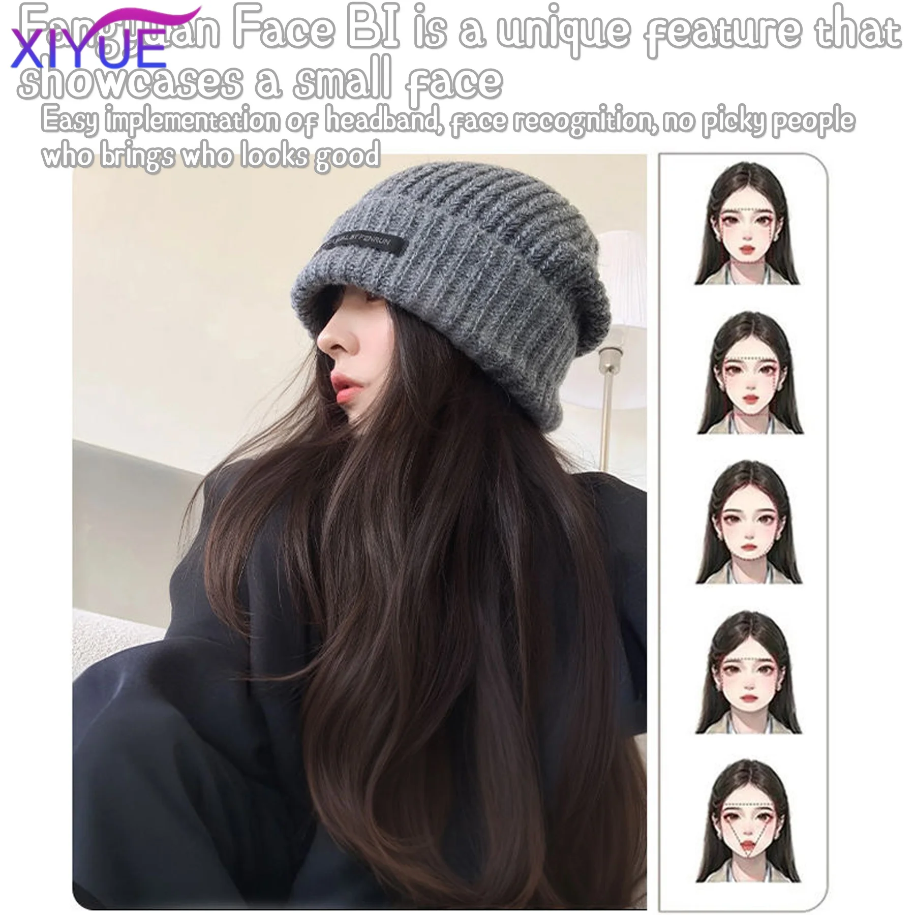 Blonde Unicorn Hat wigs Cap with Hair Hat Wig Brown Body Wavy Wig Connect Synthetic Hair Women Daily Party High Temperature