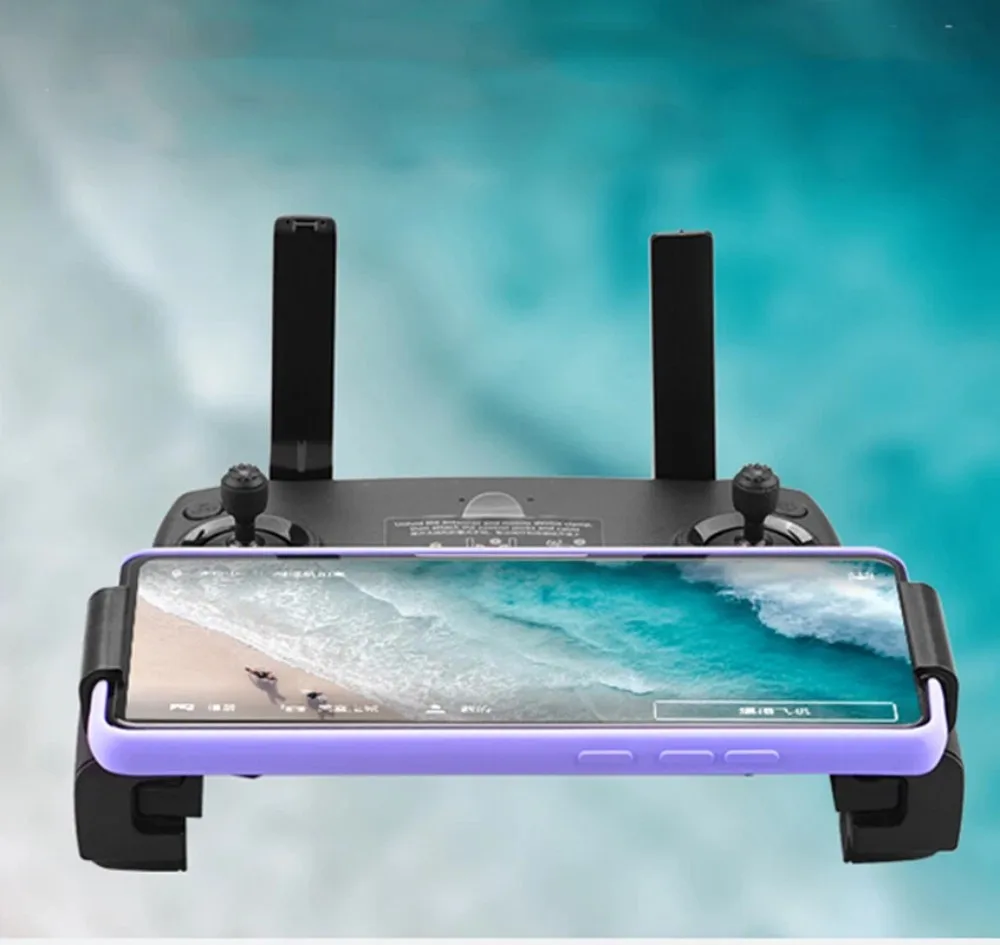 DJI Mavic Mini/ Mavic 2 Pro/ Air Spark용 검정색 휴대폰 홀더 클립 마운트 브래킷 1쌍