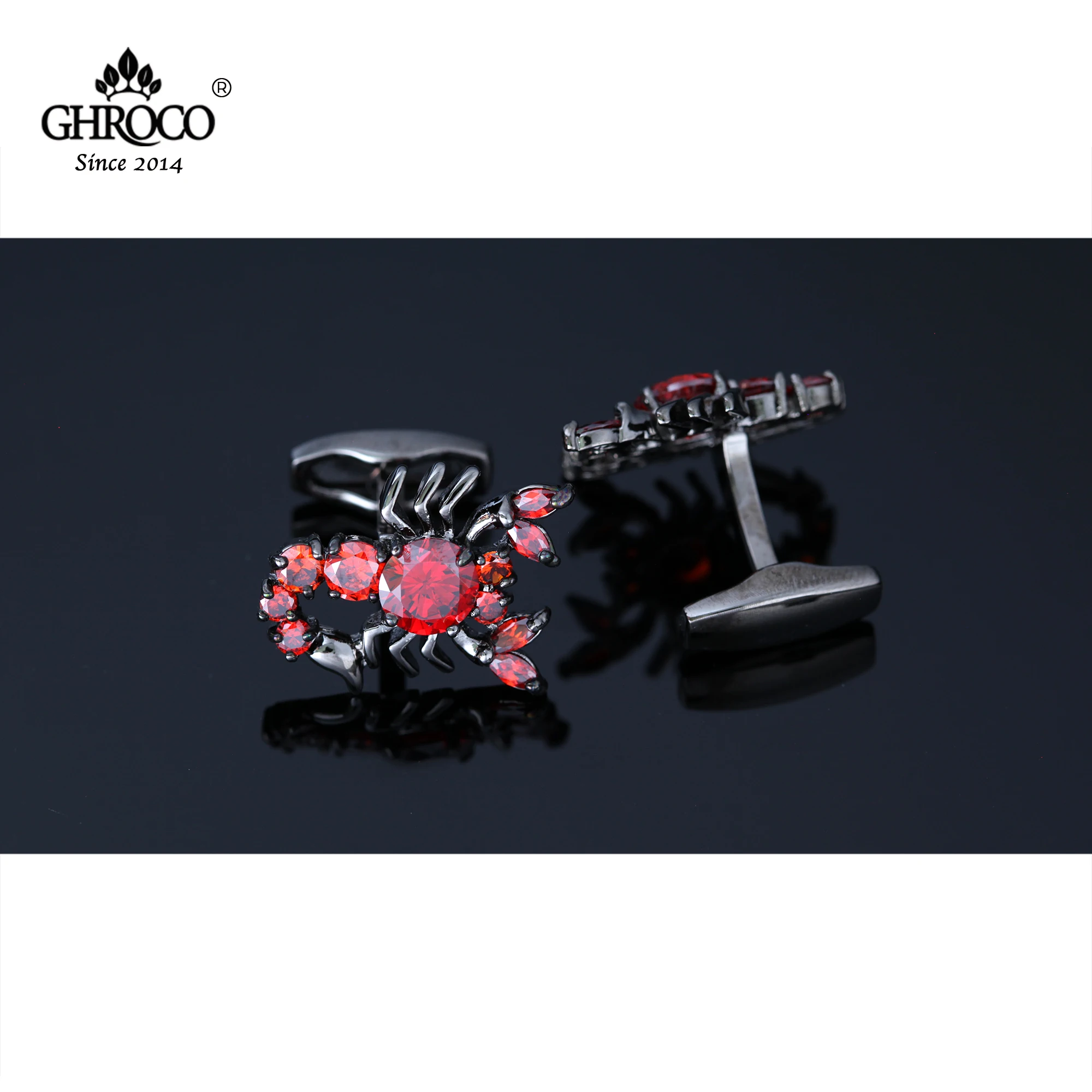 GHROCO High-Quality Exquisite Scorpion Shaped Inlaid with Zircon Shirt Cufflink Fashion Luxury Gift for Business Men and Wedding
