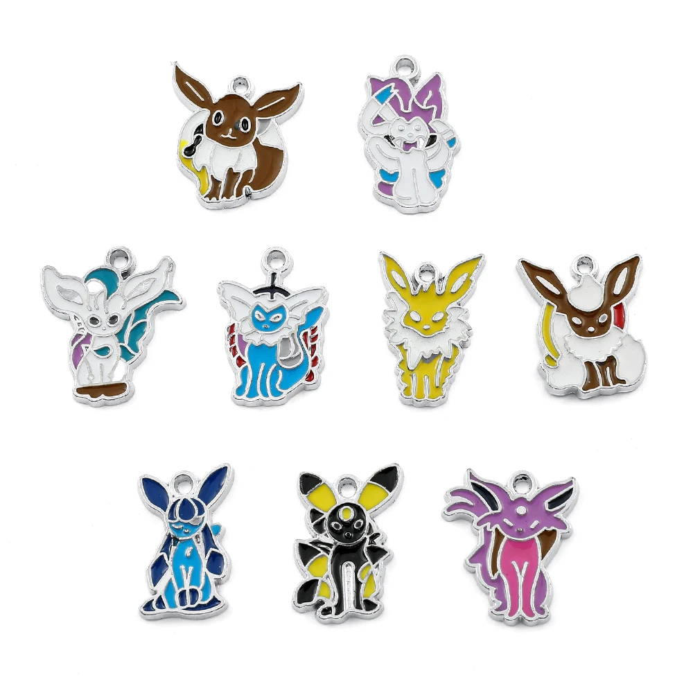 

10PCS/Set Pokemon Pikachu Cartoon Characters DIY Accessories Necklace Small Pendant Hanging Accessories Handmade Materials