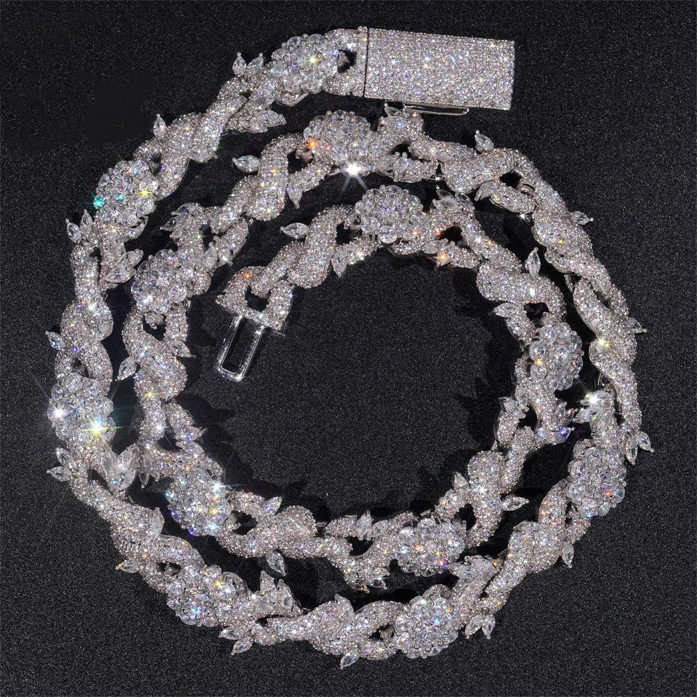 ●BLACKPURPLE● Lenin Stone Cubic Chain Necklace 13mm (2色) Oxidized Multi Gemstone Necklace - Black Spinel | Handmade