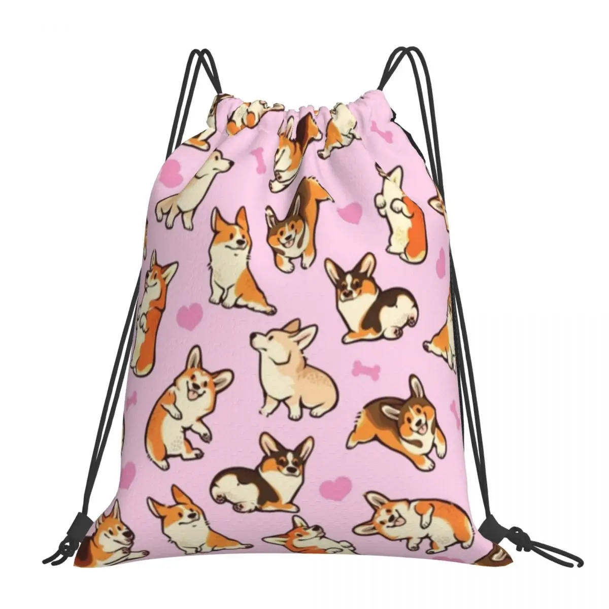 

Милые розовые рюкзаки, повседневные Портативные Сумки на шнурке, сумка на шнурке с карманами, спортивная сумка, сумки для книг для путешествий, студентов